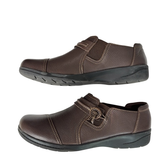 Clarks Cheyn Madi Brown Leather Loafer Size 8.5 M Slip On Womens Comfort Shoes - Picture 9 of 11